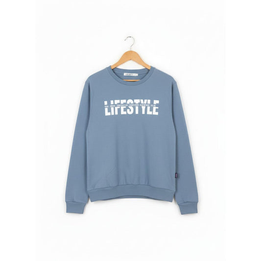 Contemporary Blue Crewneck Sweatshirt