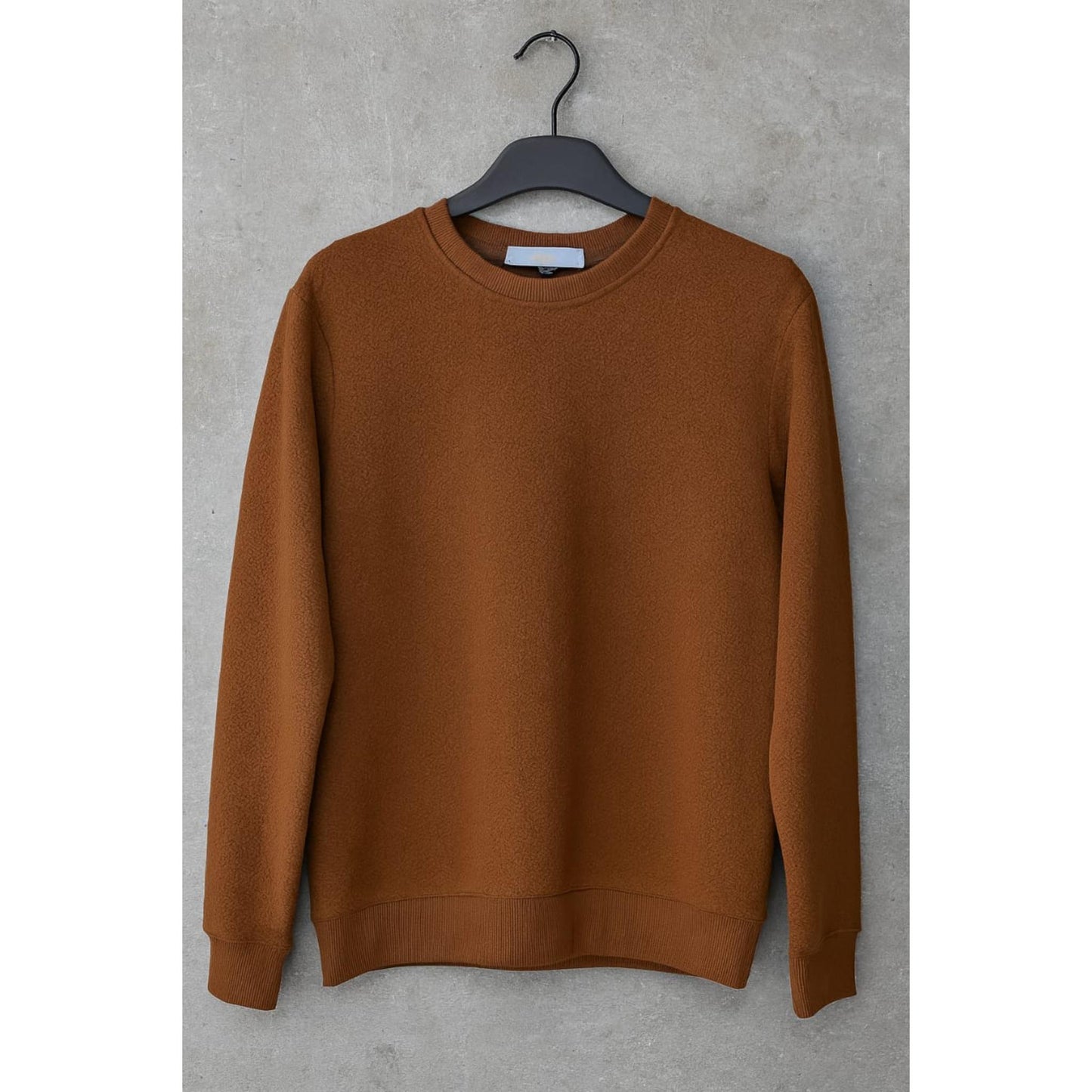 Classic Brown Fleece Crewneck Sweatshirt