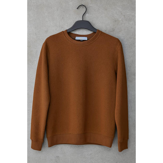 Classic Brown Fleece Crewneck Sweatshirt