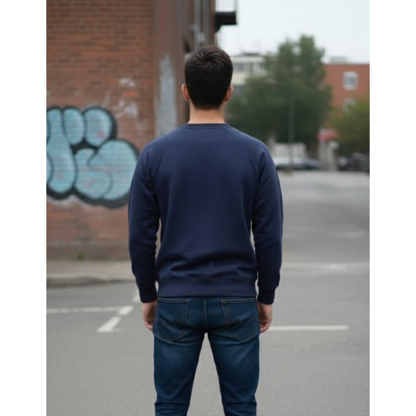 Smooth febric full sleeve sweatshirt Blue